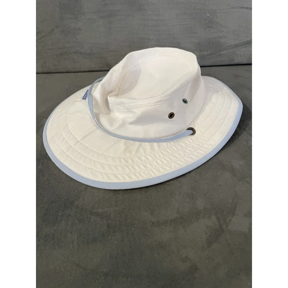 Wallaroo Hat Company Girls Explorer Sun Hat White and Light Blue‎ Adjustable
